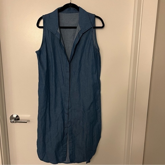 Blue Chambray Duster- One Size NWOT - Picture 1 of 2